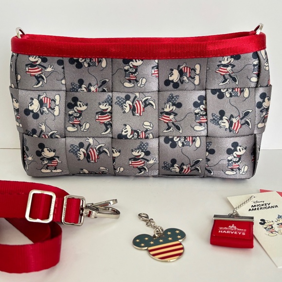 Harveys Disney Parks Americana Mickey Minnie Mouse Convertible Clutch